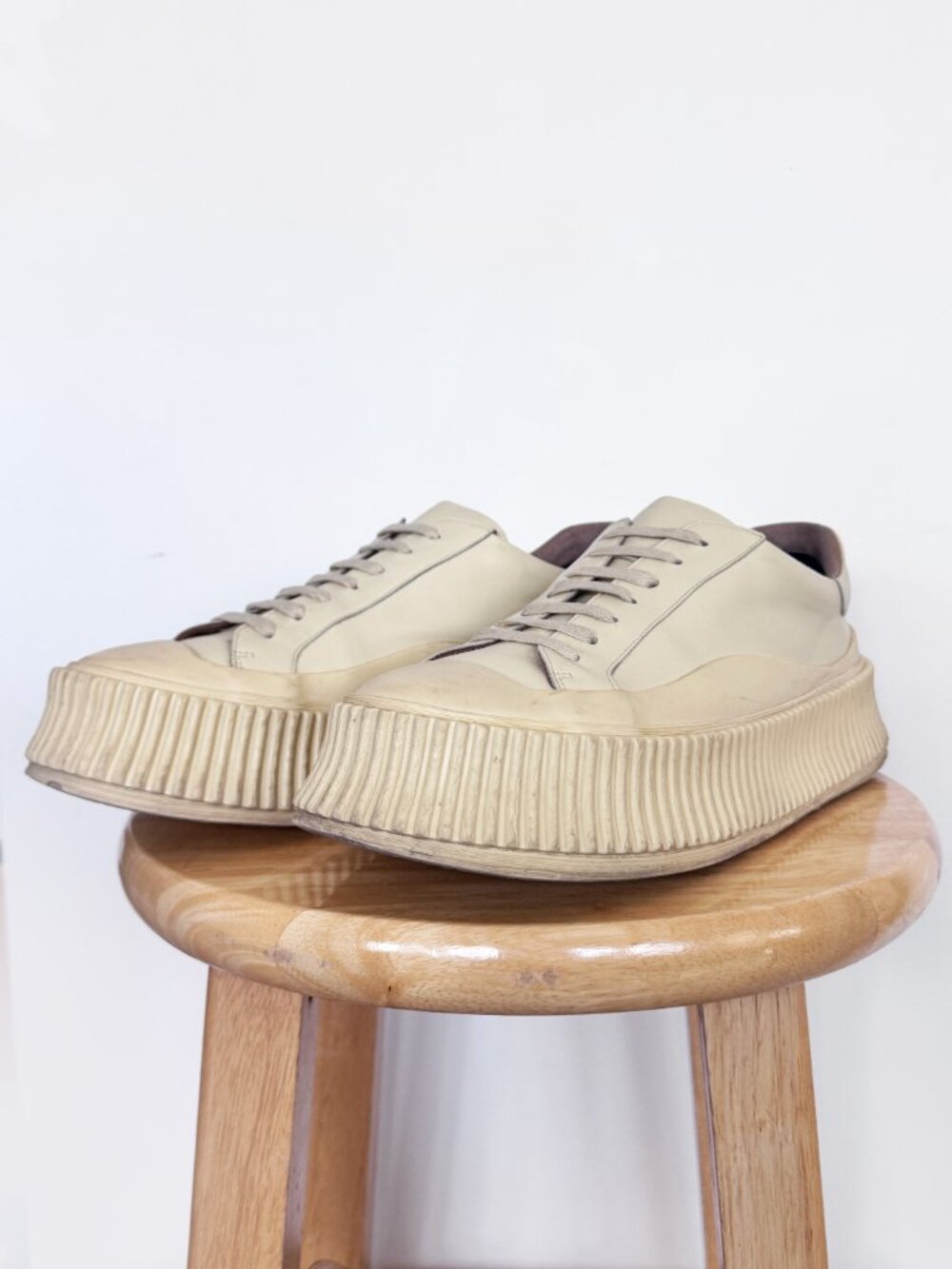 Jil Sander Agnellato Platform Sneaker EU 42 / US 11 Light Yellow